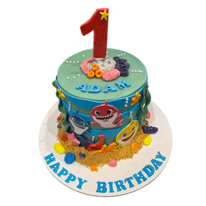 BABY SHARK THEME CAKE