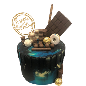 SOMETHING BLUE BLACK DRIP CAKE