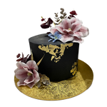 BLACK AND GOLDLEAF OCCASION CAKE