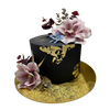 BLACK AND GOLDLEAF OCCASION CAKE