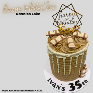 BUENO WHITE CHOC DRIP CAKE