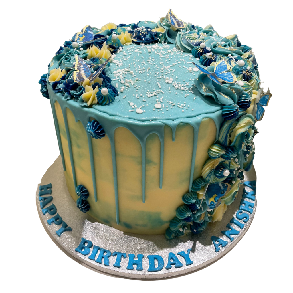 BUTTERLY FLORAL DRIP OCCASION CAKE