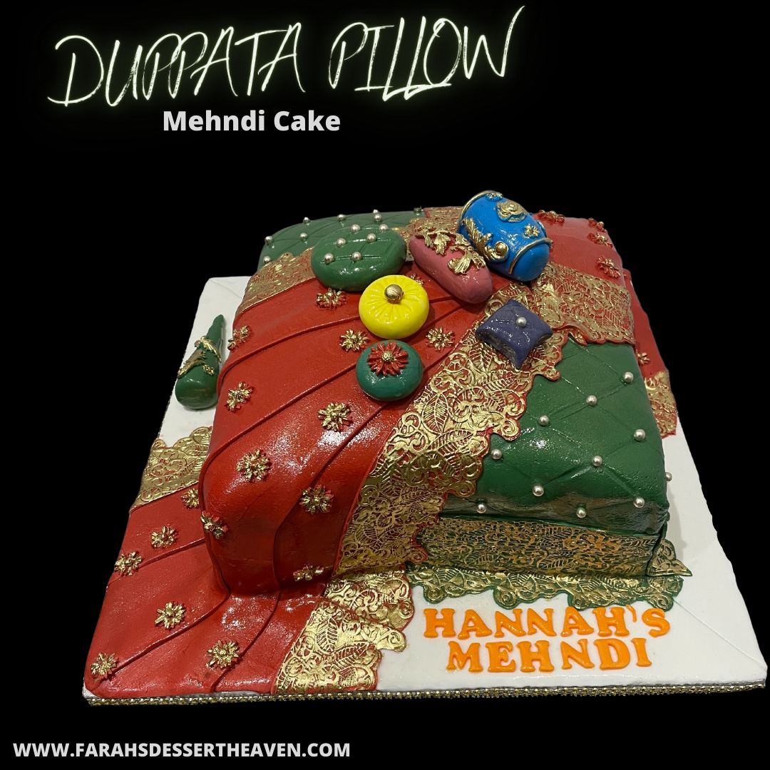 DUPPATA PILLOW MEHNDI CAKE
