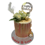 PEACHY FEATHER WHITE DRIP CAKE