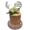 PEACHY FEATHER WHITE DRIP CAKE