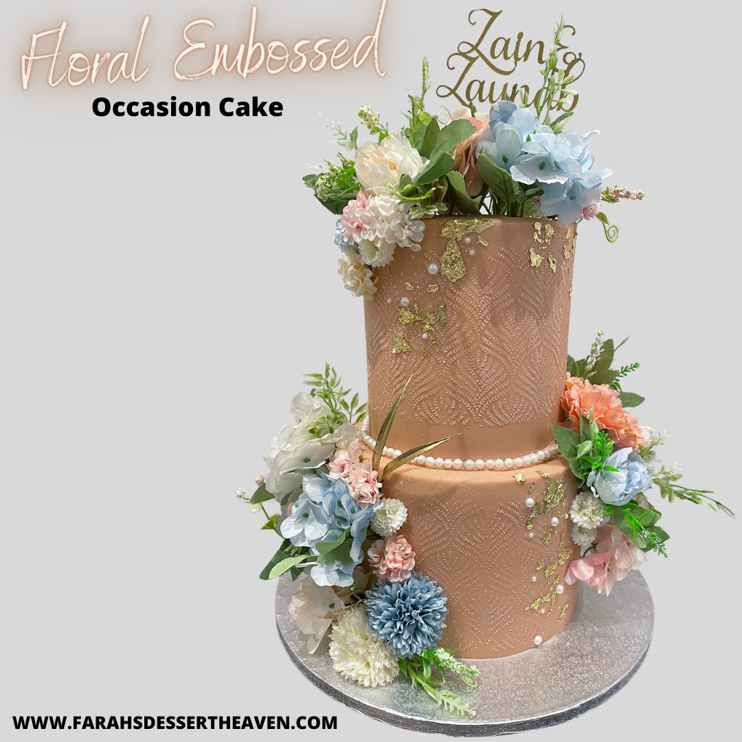 FLORAL EMBOSSED OCCASION CAKE