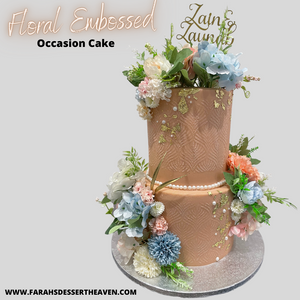 FLORAL EMBOSSED OCCASION CAKE