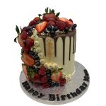 FRESH FRUIT BERRIES CHOC DRIP CAKE