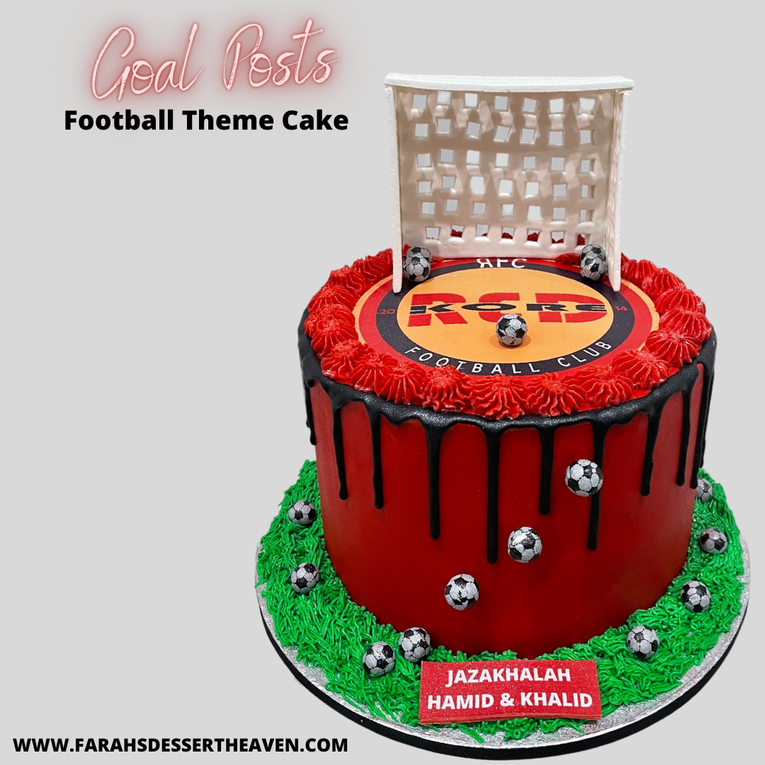 GOAL POSTS FOOTBALL THEMED CAKE