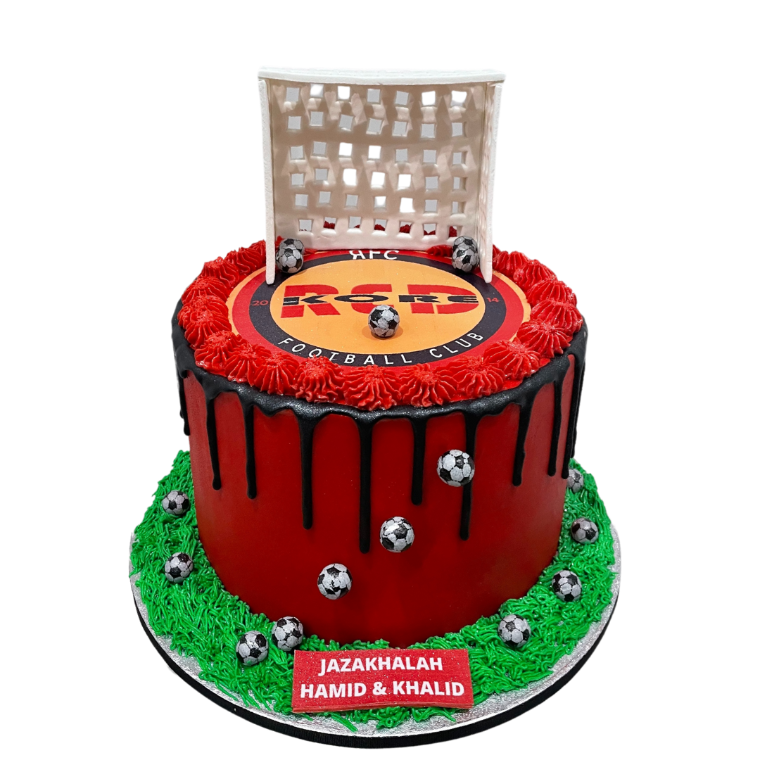 GOAL POSTS FOOTBALL THEMED CAKE