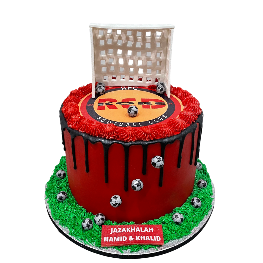 GOAL POSTS FOOTBALL THEMED CAKE