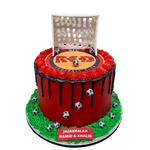GOAL POSTS FOOTBALL THEMED CAKE