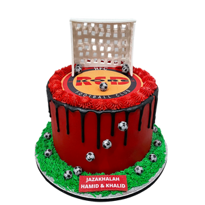 GOAL POSTS FOOTBALL THEMED CAKE