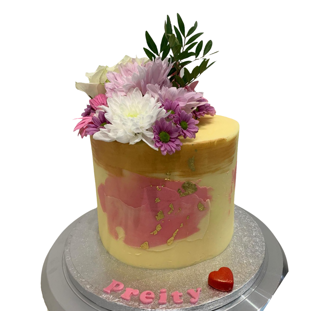 GOLD ART - FLOWER CAKE