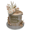 GOLD FLAMINGO CELEBERATION CAKE