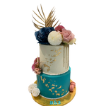 GOLD & PEARL - FLOWER DRIP CAKE