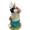 GOLD & PEARL - FLOWER DRIP CAKE