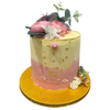 GOLD EDGE FLORAL OCCASION CAKE