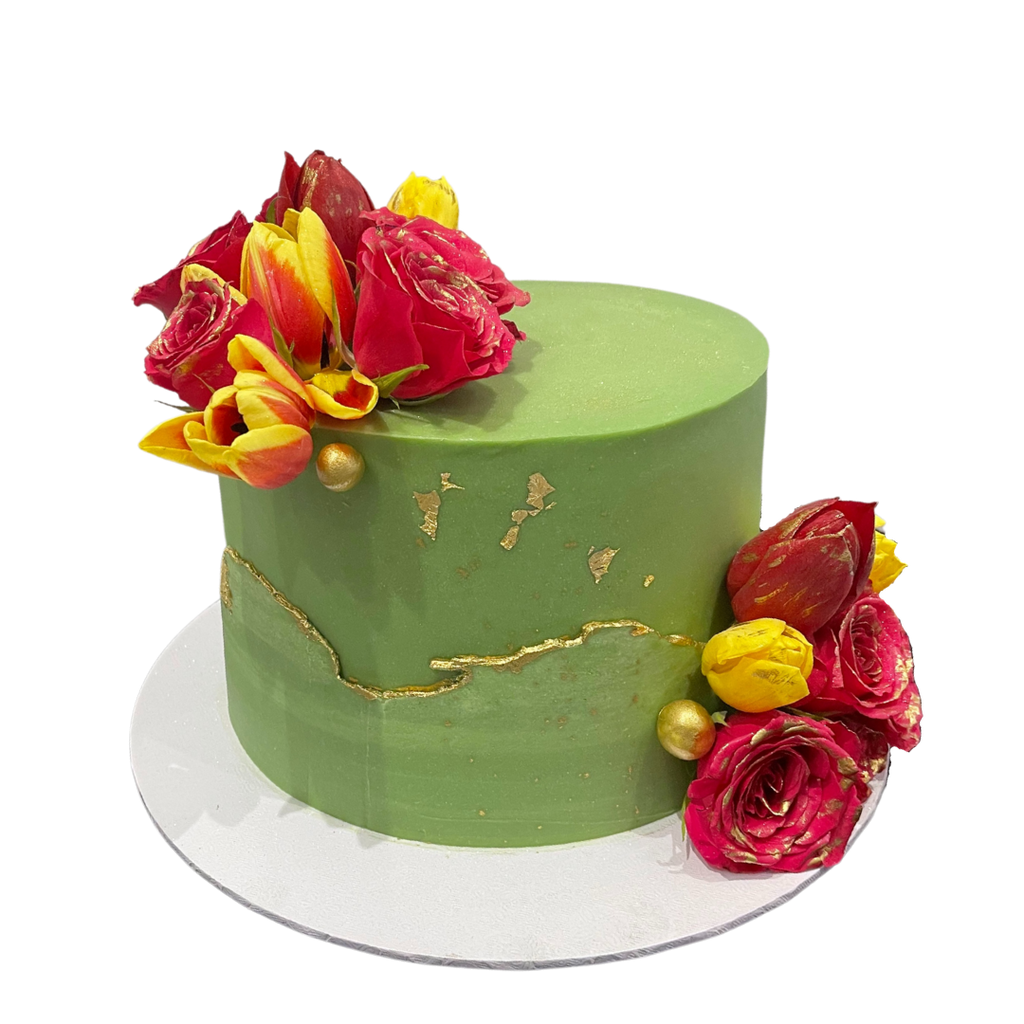 GOLD FAULT LINE CELEBRATION CAKE