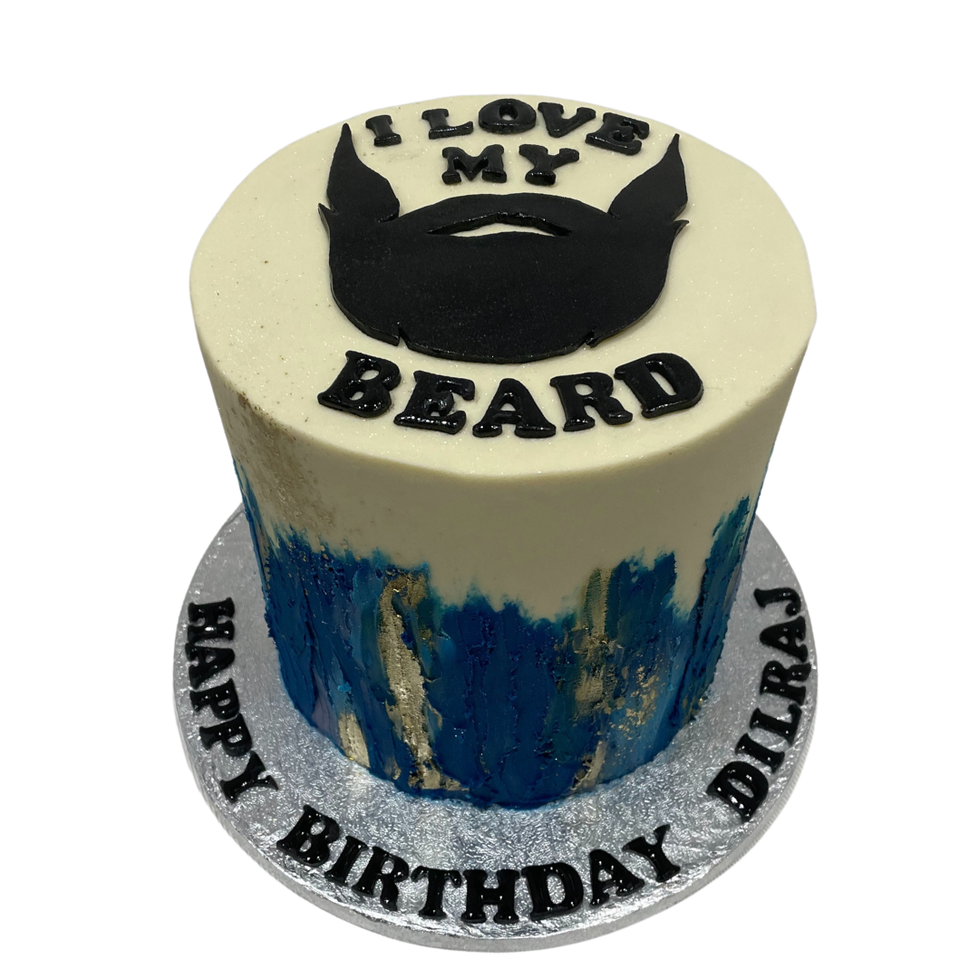 I LOVE MY BEARD BLUE & GOLD