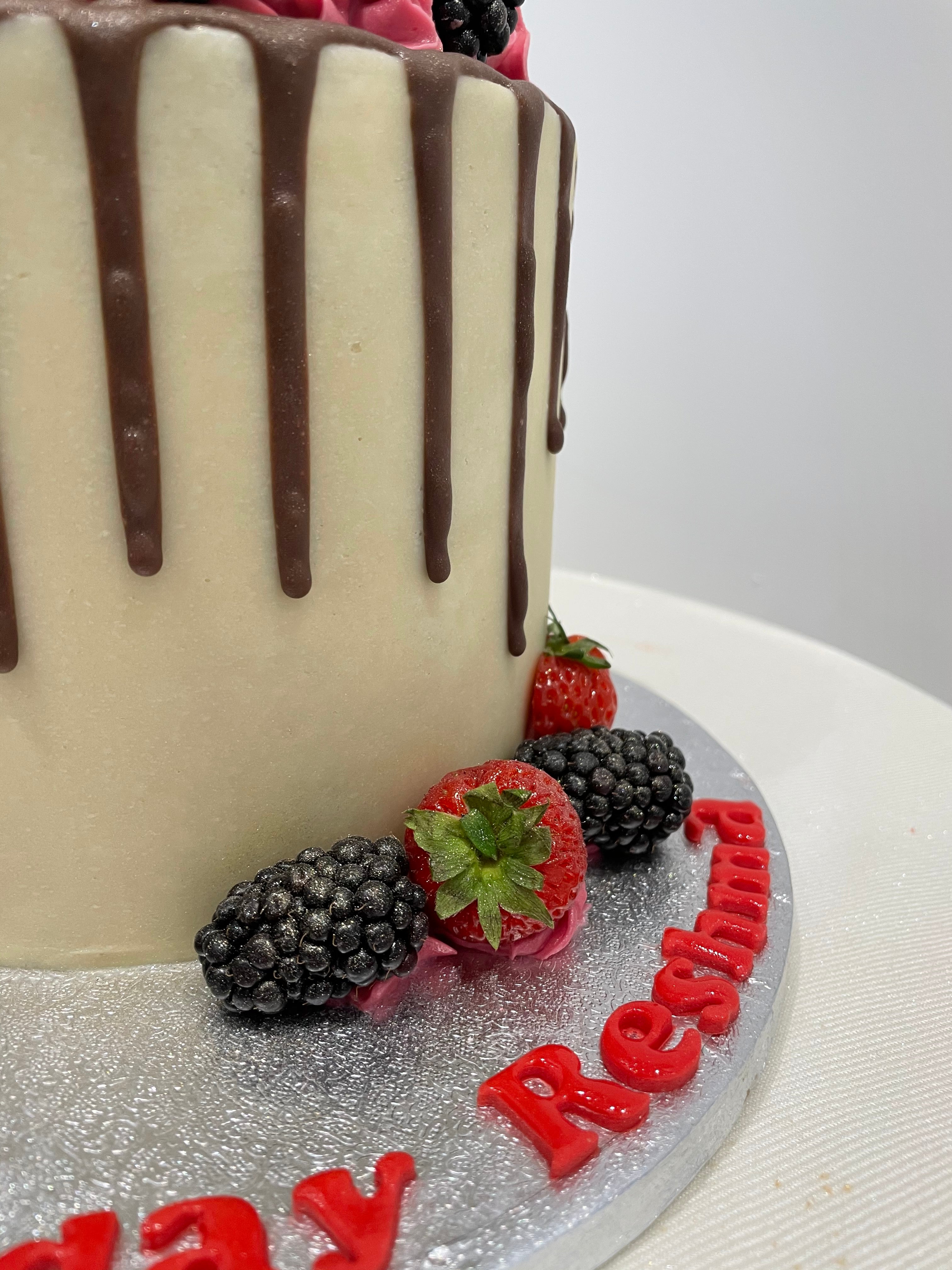 FRUITY CHOCOLATE DRIP CAKE