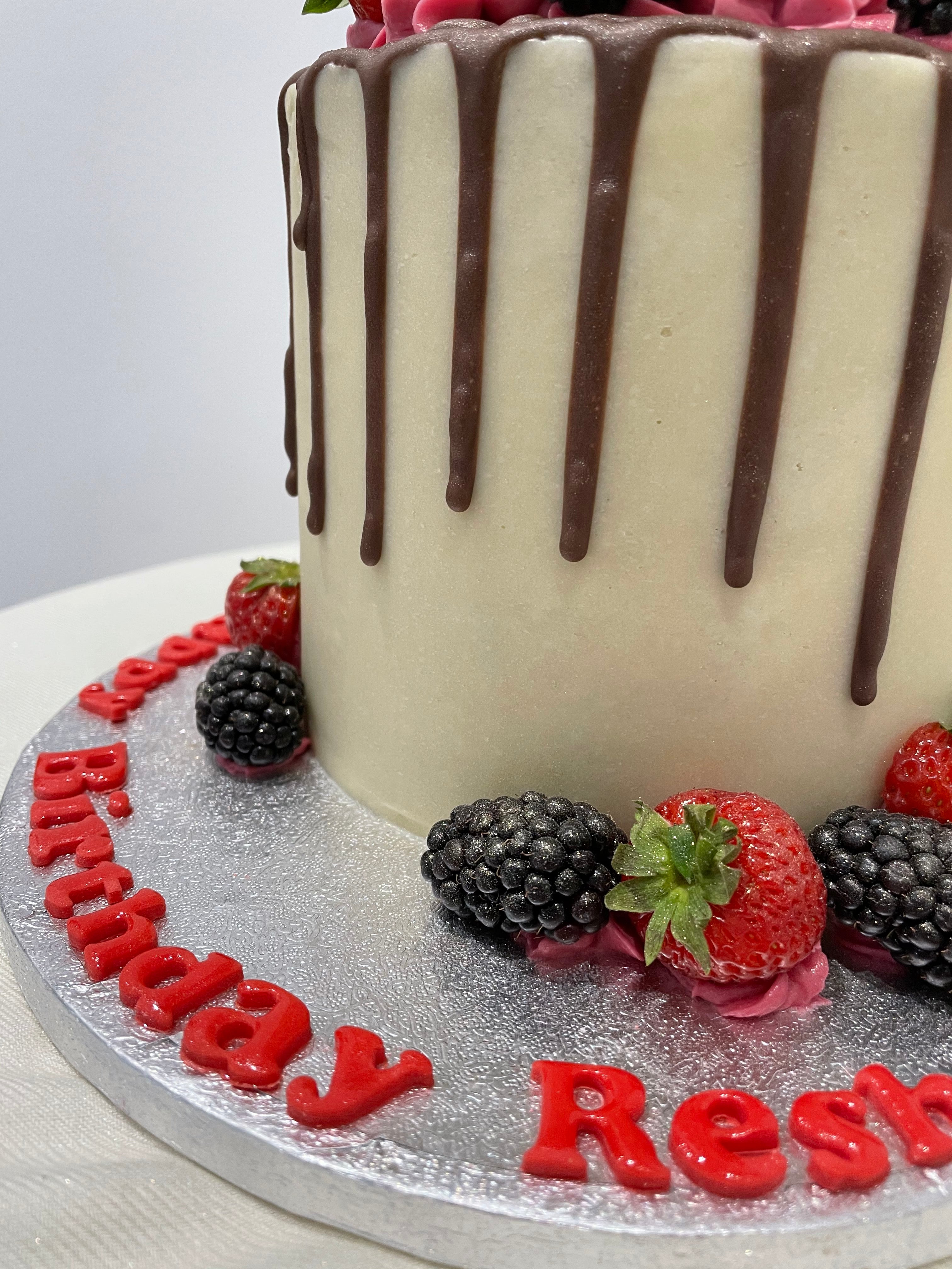FRUITY CHOCOLATE DRIP CAKE