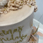 GOLD FLAMINGO CELEBERATION CAKE