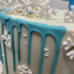 SNOWFLAKE ROSETTE DRIP CAKE