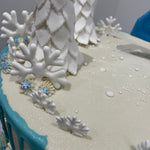 SNOWFLAKE ROSETTE DRIP CAKE