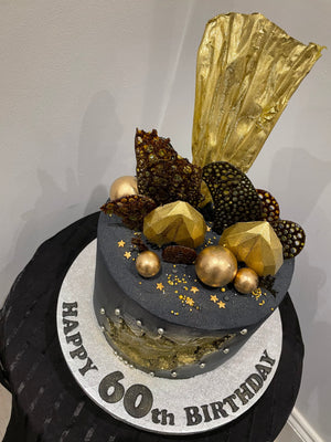 Black and Gold New Year's Cake