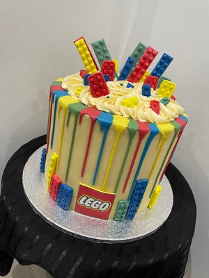 LEGO THEMED MULTI-DRIP CAKE