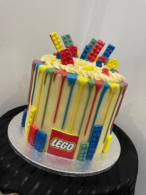LEGO THEMED MULTI-DRIP CAKE