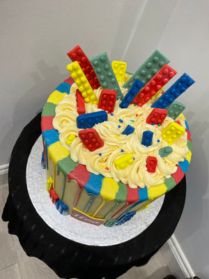 LEGO THEMED MULTI-DRIP CAKE