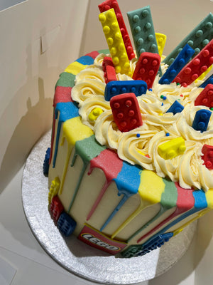 LEGO THEMED MULTI-DRIP CAKE