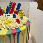 LEGO THEMED MULTI-DRIP CAKE