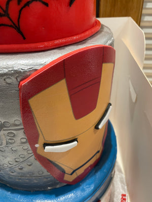 COMIC BOOK HERO 3-TIER CAKE