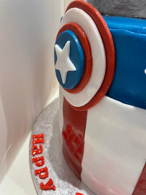 COMIC BOOK HERO 3-TIER CAKE