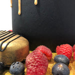 CAKESICLES & CONE - GOLD DRIP CAKE WTH BERRIES