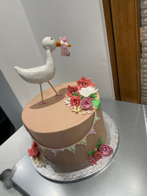BABY & STORK CELEBRATION CAKE
