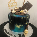 SOMETHING BLUE BLACK DRIP CAKE