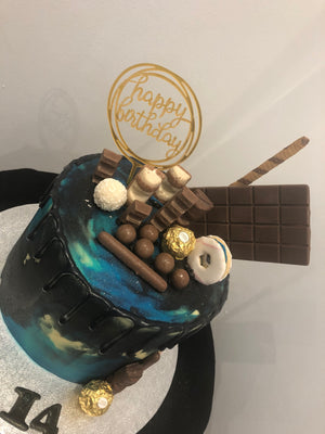 SOMETHING BLUE BLACK DRIP CAKE