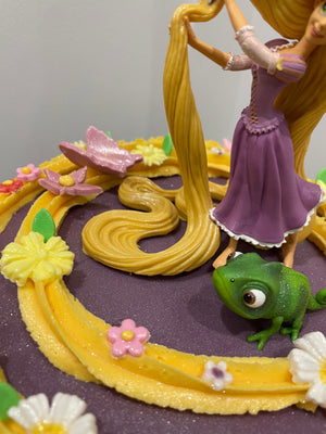LONG HAIR PRINCESS THEME CAKE