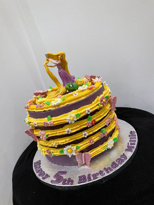 LONG HAIR PRINCESS THEME CAKE