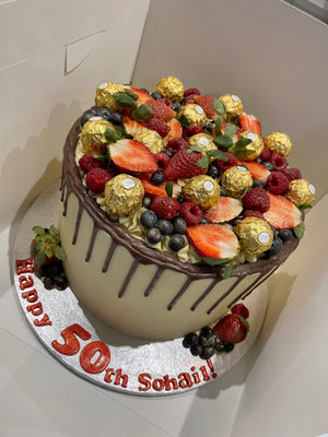 FRUIT CHOCOLATE DRIP CAKE