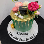 EMERALD GRAD GOLD DRIP CAKE