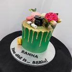 EMERALD GRAD GOLD DRIP CAKE
