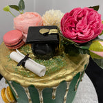 EMERALD GRAD GOLD DRIP CAKE