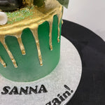 EMERALD GRAD GOLD DRIP CAKE