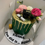 EMERALD GRAD GOLD DRIP CAKE