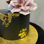 BLACK AND GOLDLEAF OCCASION CAKE